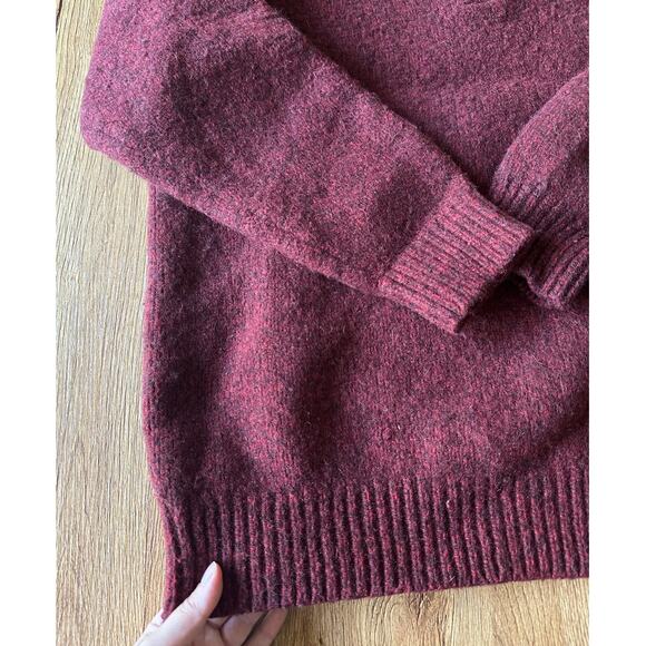L.L. Bean Vtg 100% Lambswool Red Chunky Sweater Size Small - Picture 4 of 9